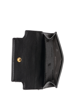 DKNY Avril Leather Card Case, Black/Gold - view 2, Black/Gold