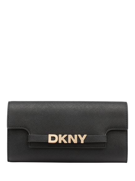 DKNY Avril Leather Wallet, Black/Gold, Black/Gold
