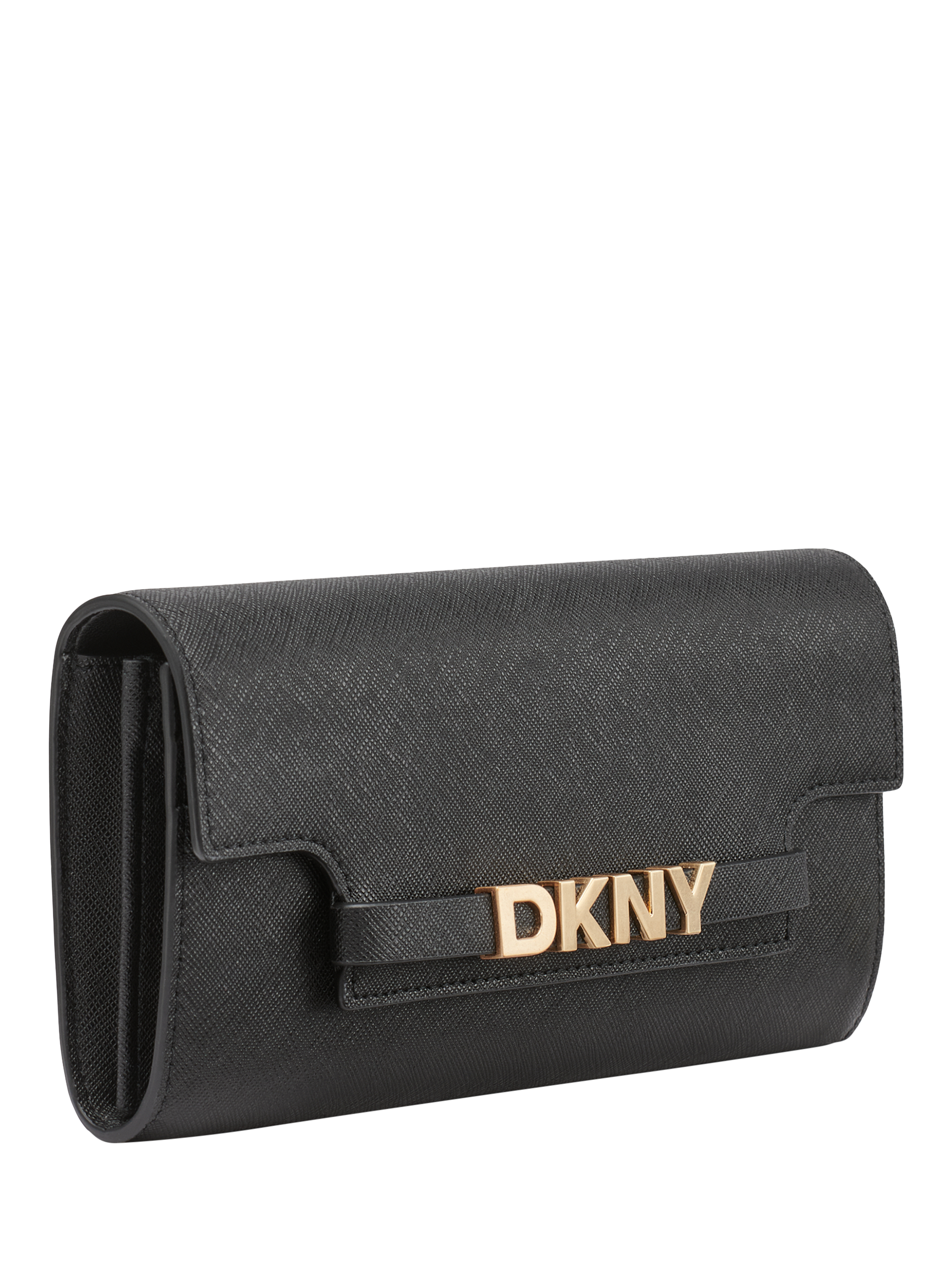 Product image 3 of 5, which shows DKNY Avril Leather Wallet, Black/Gold