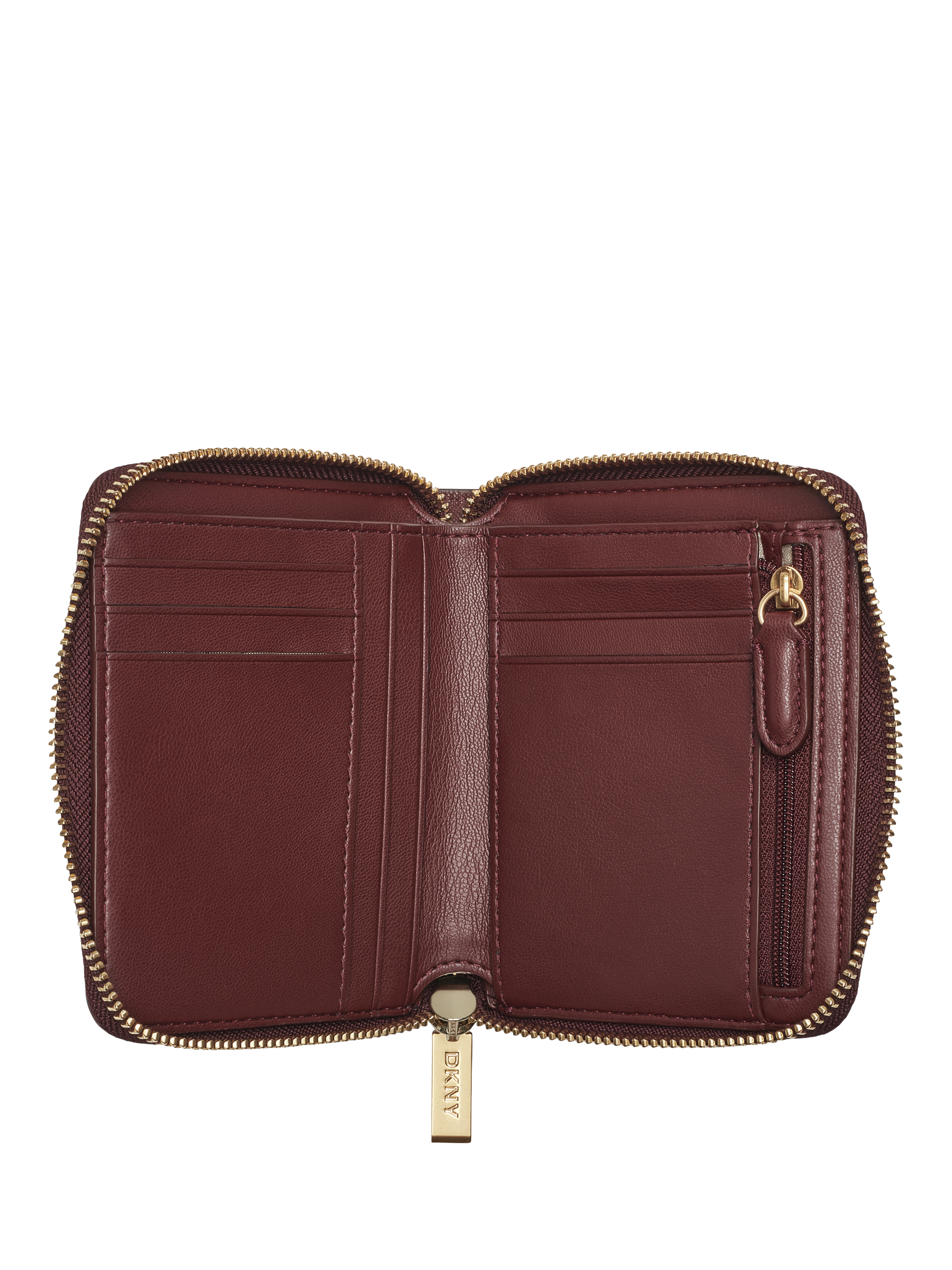 Product image 3 of 5, which shows DKNY Avril Zip Up Leather Wallet, Black