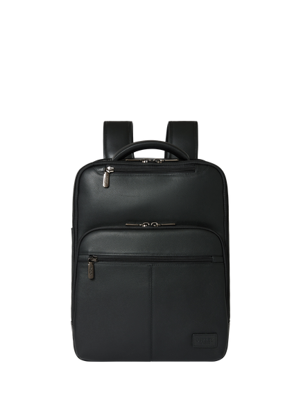 OSPREY LONDON Charlie Leather Backpack, Black, Black
