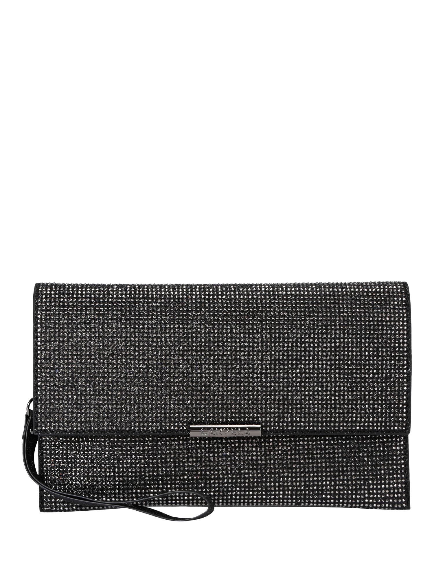 Product image 1 of 4, which shows Carvela Caterina Embellished Clutch Bag, Silver