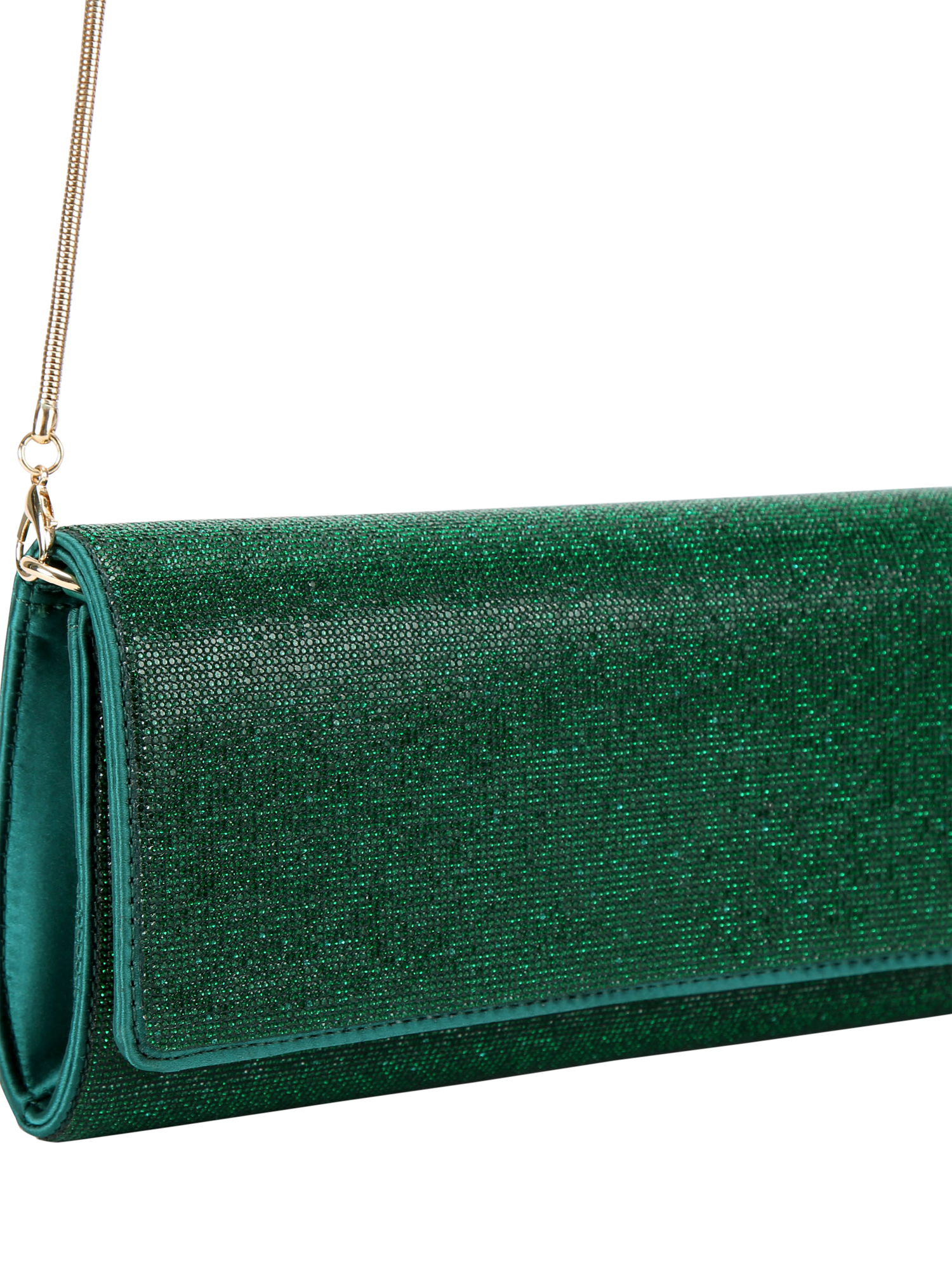 Product image 4 of 6, which shows Carvela Spiral Clutch Bag, Dark Green