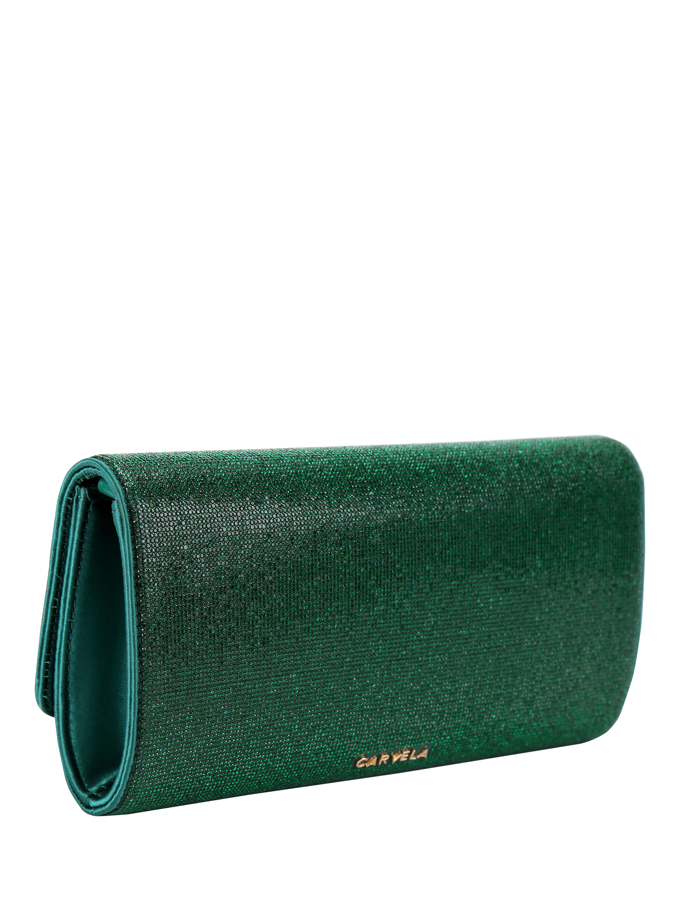 Product image 5 of 6, which shows Carvela Spiral Clutch Bag, Dark Green