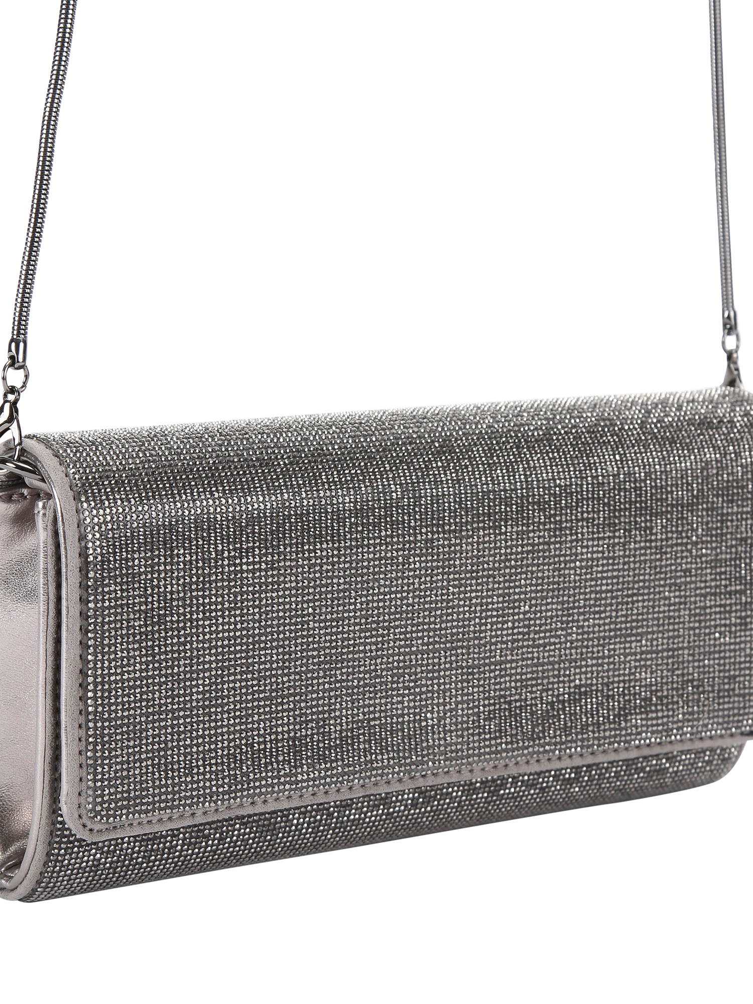 Product image 3 of 5, which shows Carvela Spiral Clutch Bag, Gunmetal