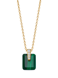 Astley Clarke Deco Sapphire Pendant Necklace, Gold/Malachite