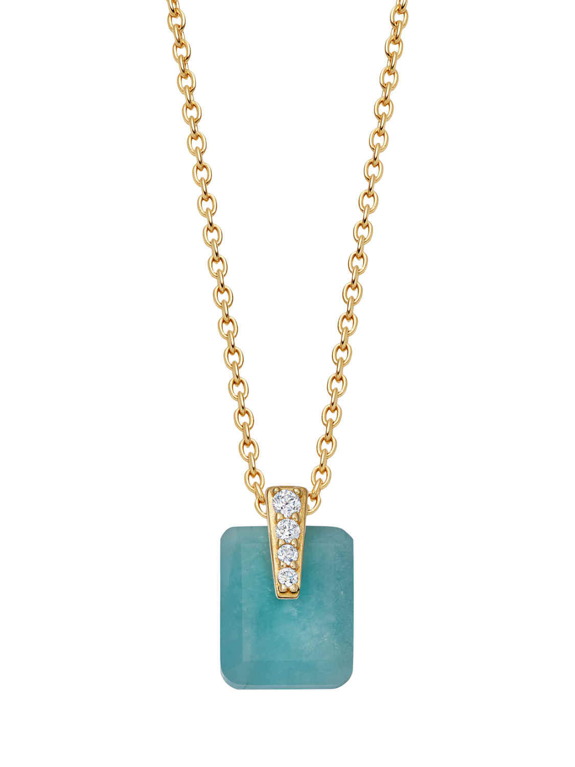Product image 1 of 3, which shows Astley Clarke Deco Sapphire Pendant, Gold/Amazonite