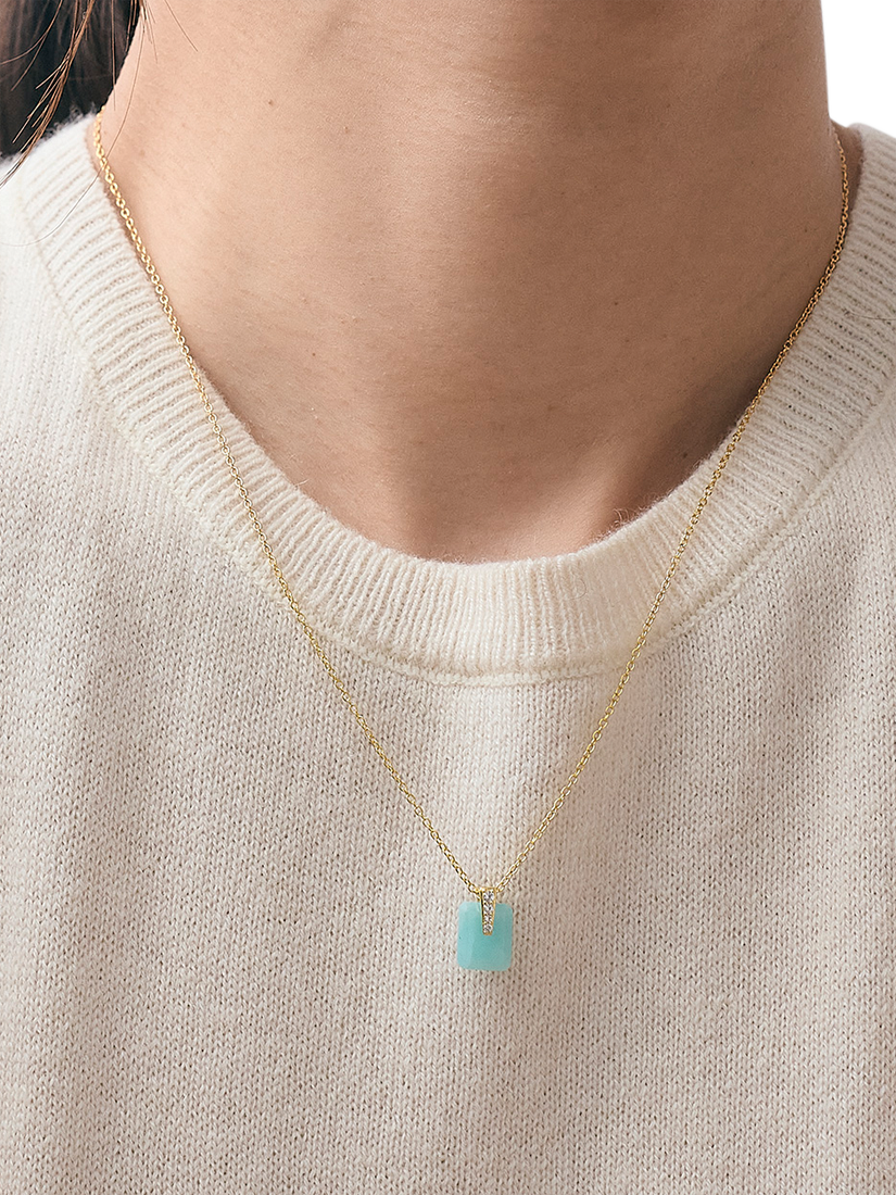 Product image 2 of 3, which shows Astley Clarke Deco Sapphire Pendant, Gold/Amazonite