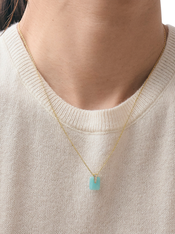 Astley Clarke Deco Sapphire Pendant Necklace - view 2, Gold/Amazonite