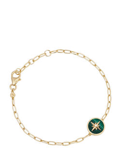Astley Clarke Polaris Locket Bracelet, Gold/Malachite