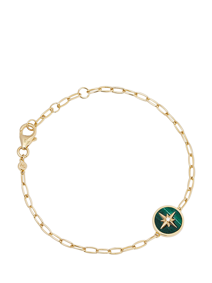 Astley Clarke Polaris Locket Bracelet, Gold/Malachite