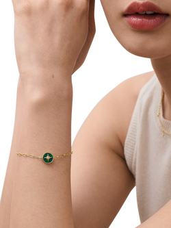 Astley Clarke Polaris Locket Bracelet - view 2, Gold/Malachite