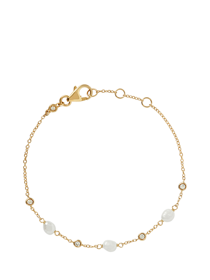 Astley Clarke Sapphire Station Bracelet, Gold/White, Gold/White