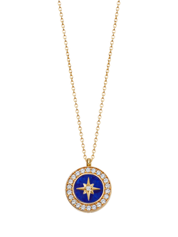 Astley Clarke North Star Locket Necklace, Gold/Blue, Gold/Blue