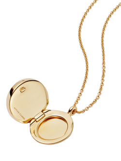 Astley Clarke North Star Locket Necklace, Gold/Blue - view 2, Gold/Blue