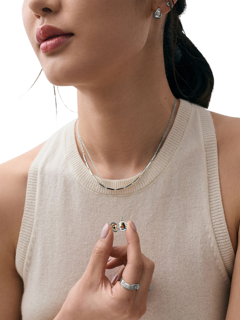 Product image 3 of 3, which shows Astley Clarke Sapphire Locket, Silver