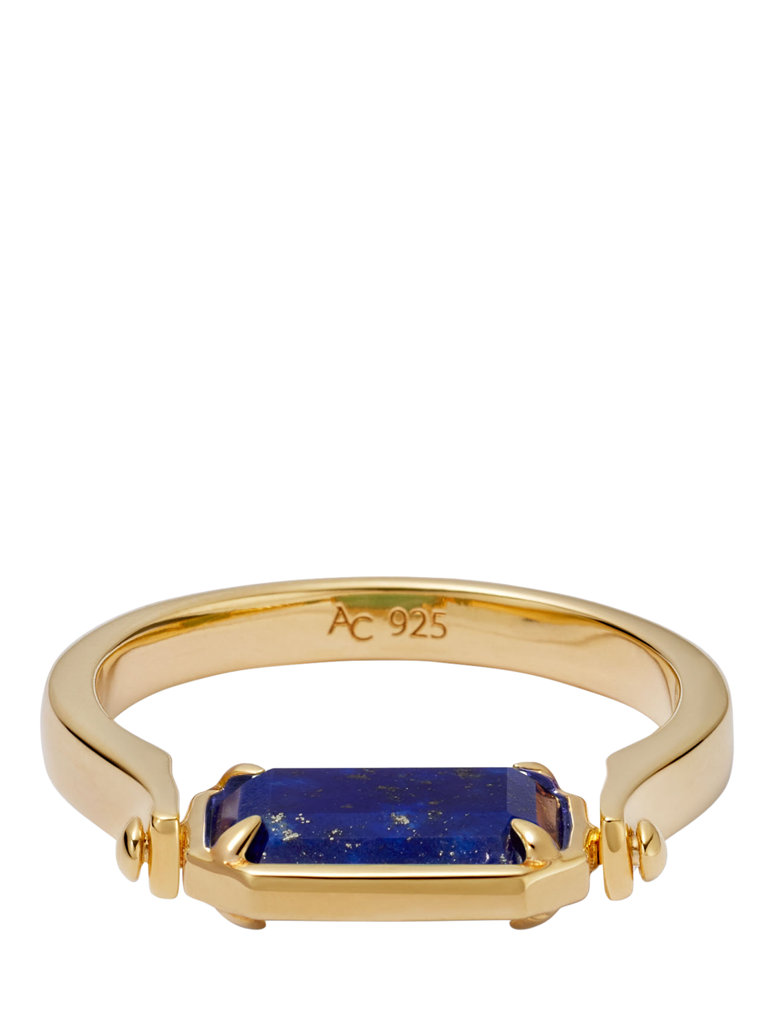 Product image 3 of 4, which shows Astley Clarke Lapis and Malachite Spinning Deco Ring, Gold/Multi