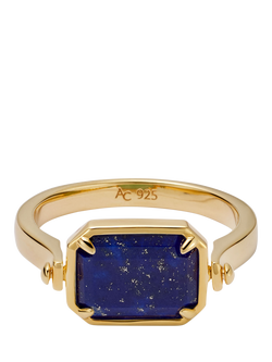 Astley Clarke Spinning Deco Ring, Gold/Multi - view 2, Gold/Multi