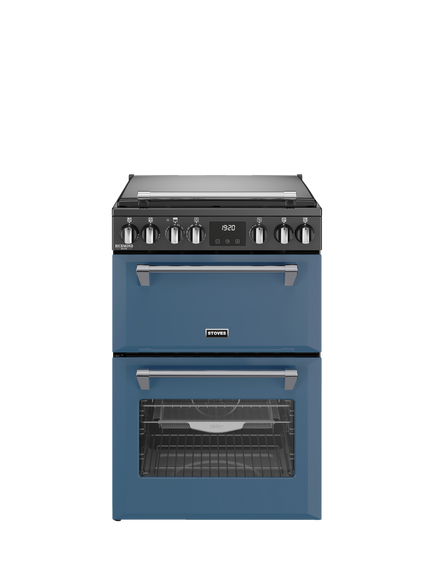 Stoves Richmond Deluxe 60cm Dual Fuel Range Cooker with Gas Hob, Twilight Blue