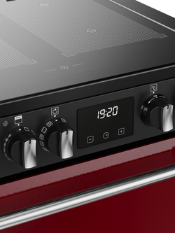 Stoves Richmond Deluxe 60cm Electric Range Cooker with Induction Hob - view 2, Garnet Red