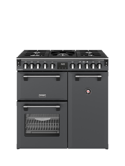 Stoves Richmond Deluxe 90cm Dual Fuel Range Cooker with Gas Hob, Anthracite Grey