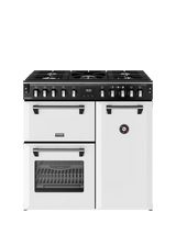 Stoves Richmond Deluxe 90cm Dual Fuel Range Cooker with Gas Hob, Ice White