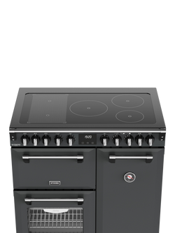 Stoves Richmond Deluxe 90cm Electric Range Cooker with Induction Hob - view 2, Anthracite Grey