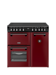 Stoves Richmond Deluxe 90cm Electric Range Cooker with Induction Hob, Garnet Red