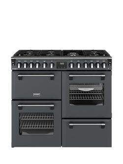 Stoves Richmond Deluxe 100cm Dual Fuel Range Cooker with Gas Hob, Anthracite Grey