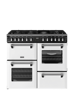 Stoves Richmond Deluxe 100cm Dual Fuel Range Cooker with Gas Hob, Ice White
