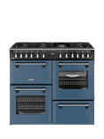 Stoves Richmond Deluxe 100cm Dual Fuel Range Cooker with Gas Hob, Twilight Blue