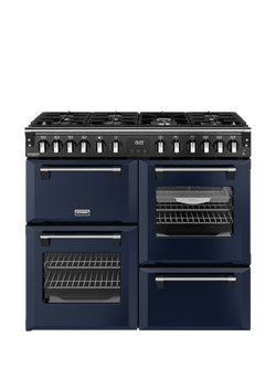Stoves Richmond Deluxe 100cm Dual Fuel Range Cooker with Gas Hob, Midnight Blue