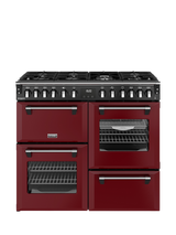 Stoves Richmond Deluxe 100cm Dual Fuel Range Cooker with Gas Hob, Garnet Red