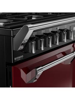 Stoves Richmond Deluxe 100cm Dual Fuel Range Cooker with Gas Hob - view 2, Garnet Red