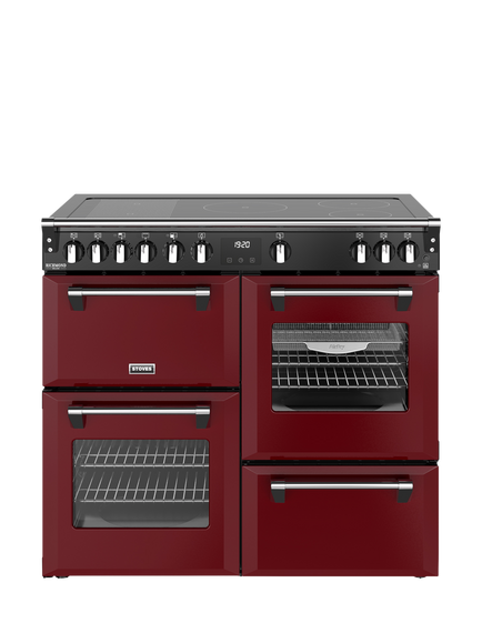 Stoves Richmond Deluxe 100cm Electric Range Cooker with Induction Hob, Garnet Red