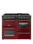 Stoves Richmond Deluxe 110cm Dual Fuel Range Cooker with Gas Hob, Garnet Red