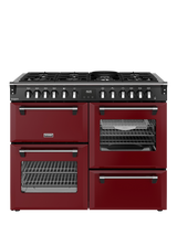 Stoves Richmond Deluxe 110cm Dual Fuel Range Cooker with Gas Hob, Garnet Red