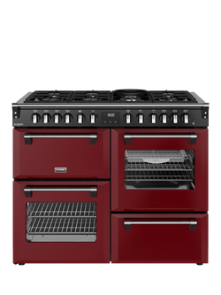 Stoves Richmond Deluxe 110cm Dual Fuel Range Cooker with Gas Hob, Garnet Red