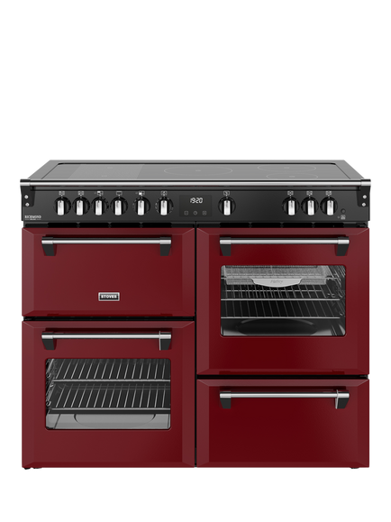 Stoves Richmond Deluxe 110cm Electric Range Cooker with Induction Hob, Garnet Red