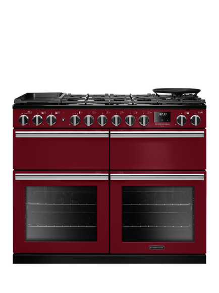 Rangemaster Professional Deluxe PRDLB110DFP 110cm Dual Fuel Range Cooker with Gas Hob, Bordeaux