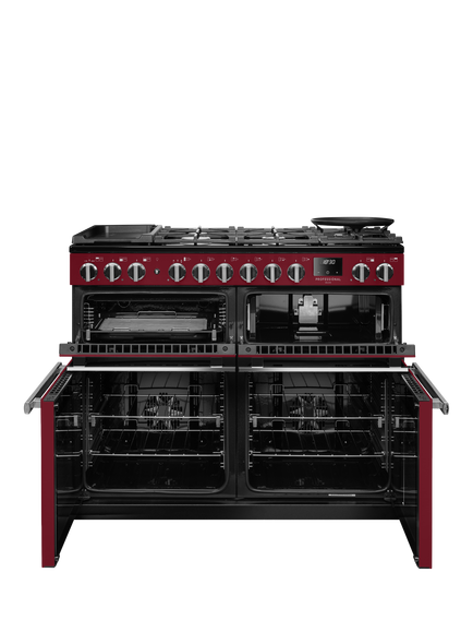 Rangemaster Professional Deluxe PRDLB110DFP 110cm Dual Fuel Range Cooker with Gas Hob - view 2, Bordeaux