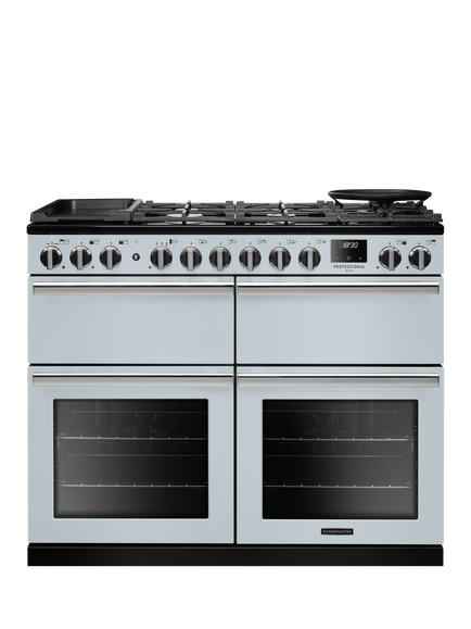 Rangemaster Professional Deluxe PRDLB110DFP 110cm Dual Fuel Range Cooker with Gas Hob, Misty Blue