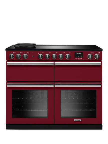 Rangemaster Professional Deluxe PRDLB110EIP 110cm Electric Range Cooker with Induction Hob, Bordeaux