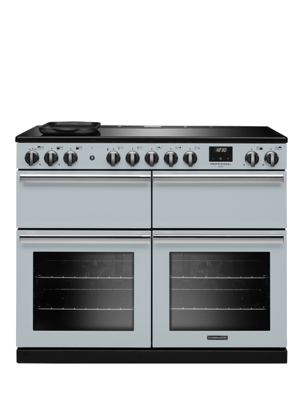 Rangemaster Professional Deluxe PRDLB110EIP 110cm Electric Range Cooker with Induction Hob, Misty Blue
