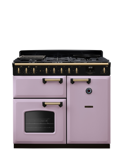 Rangemaster Classic Deluxe CLDL100DFP 100cm Dual Fuel Range Cooker with Gas Hob, Heather/Antique Brass