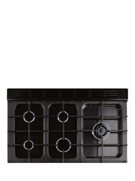 Rangemaster Classic Deluxe CLDL100DFP 100cm Dual Fuel Range Cooker with Gas Hob - view 2, Stone Blue/Antique Brass