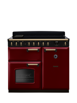Rangemaster Classic Deluxe CLDL100EIP 100cm Electric Range Cooker with Induction Hob, Bordeaux/Antique Brass