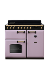 Rangemaster Classic Deluxe CLDL100EIP 100cm Electric Range Cooker with Induction Hob, Heather/Antique Brass
