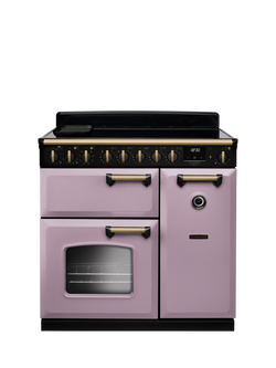 Rangemaster Classic Deluxe CLDL90EIP 90cm Electric Range Cooker with Induction Hob, Heather/Antique Brass