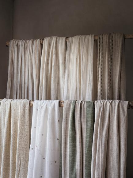 Osborne & Little Kalamaita Furnishing Fabric - view 2, Ecru/Moss